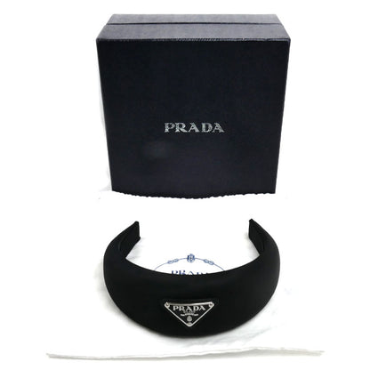 PRADA プラダ ナイロン カチューシャ トライアングルロゴ ヘアアクセサリー 1IH016 レディース【中古】【美品】