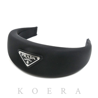 PRADA プラダ ナイロン カチューシャ トライアングルロゴ ヘアアクセサリー 1IH016 レディース【中古】【美品】
