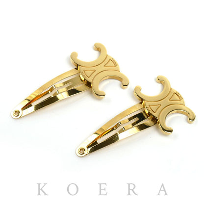 CELINE セリーヌ GP ヘアクリップ トリオンフ ヘアアクセサリー 46Z656BSL.35OR レディース【中古】