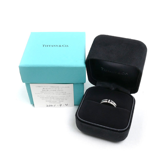 TIFFANY&Co. ティファニー K18WG ホワイトゴールド T TWOナロー リング・指輪 60151469 ダイヤモンド 10号 5.3g レディース【中古】【美品】