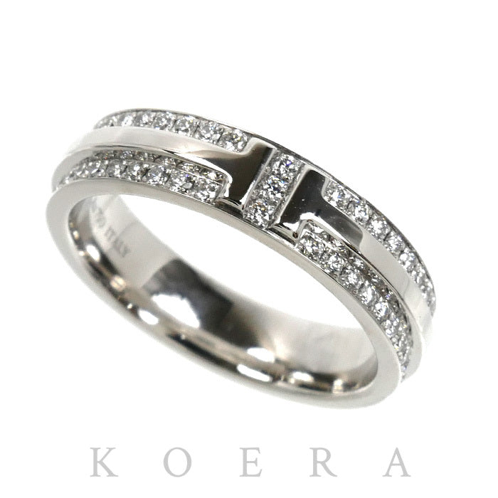 TIFFANY&Co. ティファニー K18WG ホワイトゴールド T TWOナロー リング・指輪 60151469 ダイヤモンド 10号 5.3g レディース【中古】【美品】