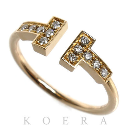 TIFFANY&Co. ティファニー K18PG ピンクゴールド Tワイヤー リング・指輪 60147315 ダイヤモンド 11号 2.4g レディース【中古】