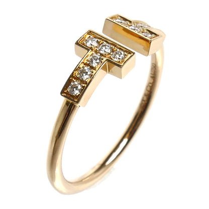 TIFFANY&Co. ティファニー K18PG ピンクゴールド Tワイヤー リング・指輪 60147315 ダイヤモンド 11号 2.4g レディース【中古】