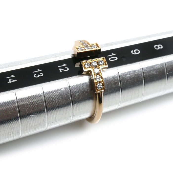 TIFFANY&Co. ティファニー K18PG ピンクゴールド Tワイヤー リング・指輪 60147315 ダイヤモンド 11号 2.4g レディース【中古】