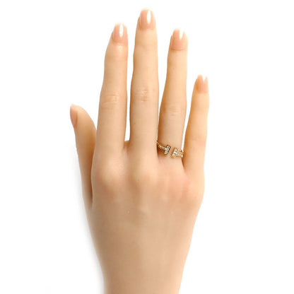 TIFFANY&Co. ティファニー K18PG ピンクゴールド Tワイヤー リング・指輪 60147315 ダイヤモンド 11号 2.4g レディース【中古】