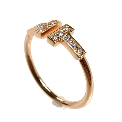 TIFFANY&Co. ティファニー K18PG ピンクゴールド Tワイヤー リング・指輪 ダイヤモンド 11.5号 2.3g レディース【中古】
