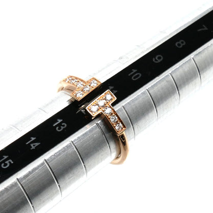 TIFFANY&Co. ティファニー K18PG ピンクゴールド Tワイヤー リング・指輪 ダイヤモンド 11.5号 2.3g レディース【中古】