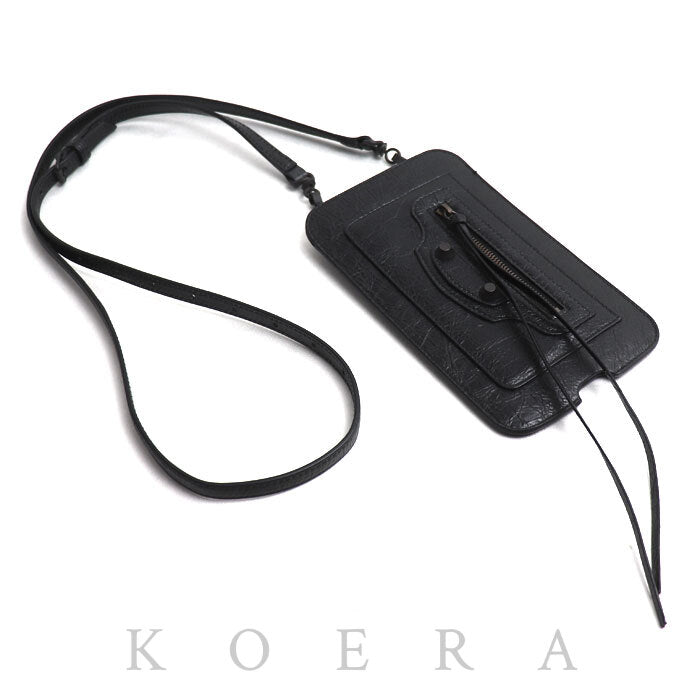 BALENCIAGA バレンシアガ Le City バーティカル フォンホルダー ショルダーバッグ ブラック 8465792ABFY1000 レディース【中古】【美品】