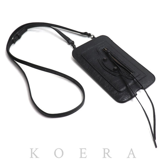 BALENCIAGA バレンシアガ Le City バーティカル フォンホルダー ショルダーバッグ ブラック 8465792ABFY1000 レディース【中古】【美品】