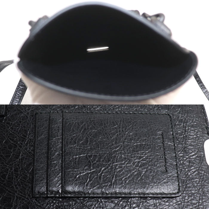 BALENCIAGA バレンシアガ Le City バーティカル フォンホルダー ショルダーバッグ ブラック 8465792ABFY1000 レディース【中古】【美品】