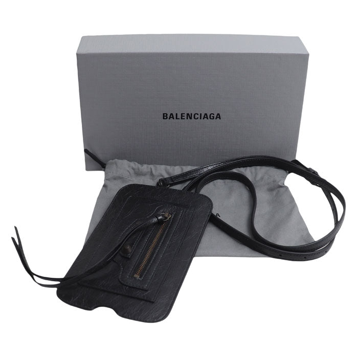 BALENCIAGA バレンシアガ Le City バーティカル フォンホルダー ショルダーバッグ ブラック 8465792ABFY1000 レディース【中古】【美品】