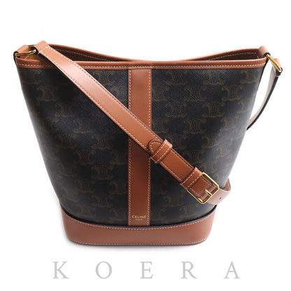 CELINE セリーヌ トリオンフ スモールバスケット ショルダーバッグ タン 191442CAS.04LU レディース【中古】