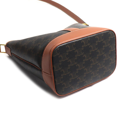 CELINE セリーヌ トリオンフ スモールバスケット ショルダーバッグ タン 191442CAS.04LU レディース【中古】