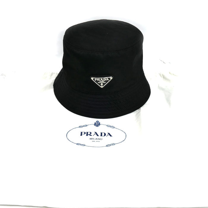 PRADA プラダ Re-Nylon バケットハット ハット ブラック 1HC137_2DMI_F0002 S ユニセックス【中古】【美品】