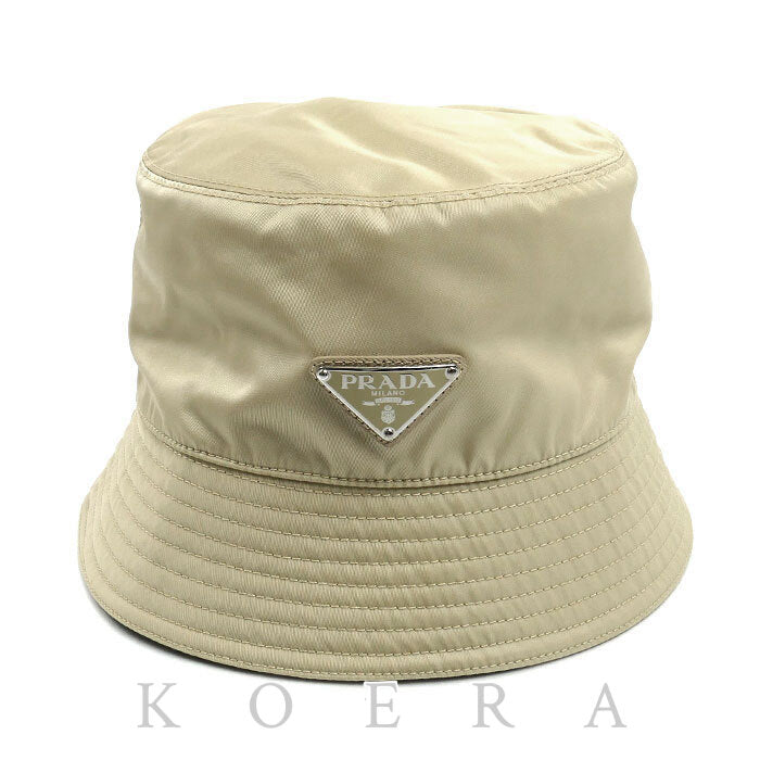 PRADA プラダ Re-Nylon バケットハット ハット デザートベージュ 1HC137_2DMI_F0F24 M ユニセックス【中古】