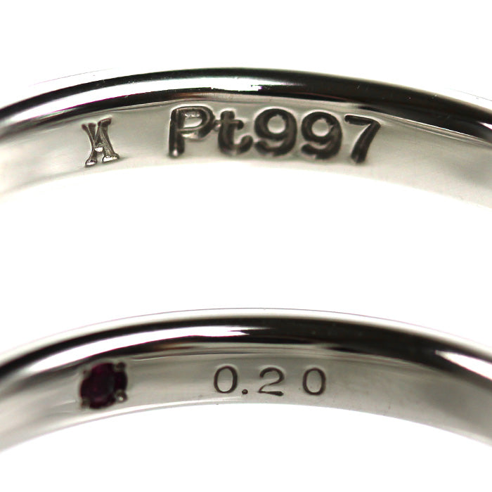 Vendome Aoyama ヴァンドーム青山 Pt997 ハーフエタニティ リング・指輪 ダイヤモンド0.20ct 6号 2.4g レディース【中古】【美品】