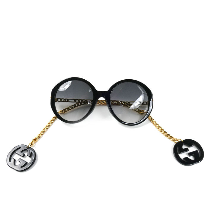 GUCCI グッチ サングラス ブラック ゴールド GG0726S 001 レディース 56□23 135【中古】
