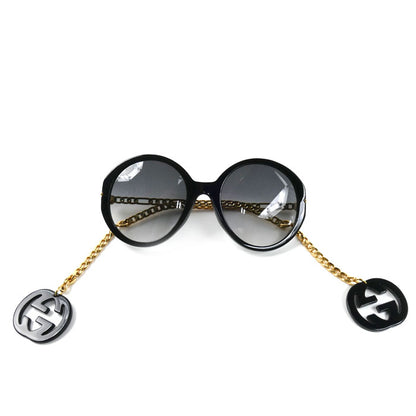 GUCCI グッチ サングラス ブラック ゴールド GG0726S 001 レディース 56□23 135【中古】