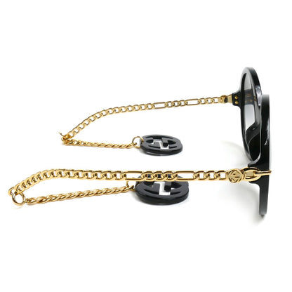 GUCCI グッチ サングラス ブラック ゴールド GG0726S 001 レディース 56□23 135【中古】