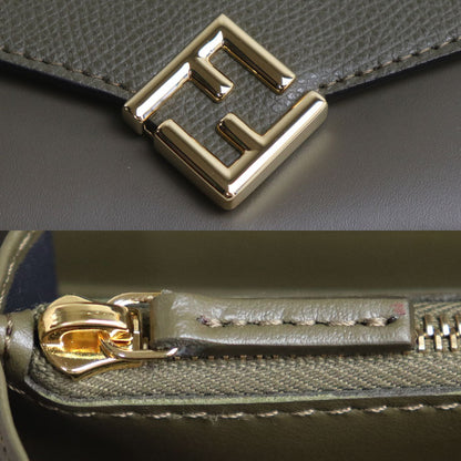 FENDI フェンディ FF ダイヤモンド チェーンウォレット 長財布 AVOCADO 8M0365 ALV4 F1D3Q レディース【中古】【極美品】