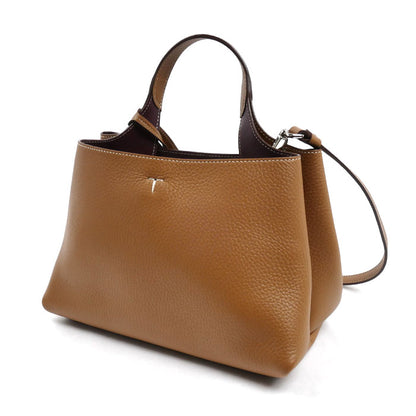 TOD’S トッズ Tタイムレス マイクロ ハンドバッグ ブラウン XBWAPAEL000QRI9P13 レディース【中古】【美品】
