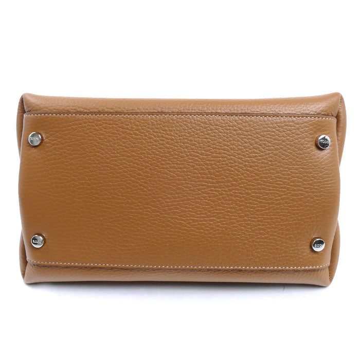 TOD’S トッズ Tタイムレス マイクロ ハンドバッグ ブラウン XBWAPAEL000QRI9P13 レディース【中古】【美品】
