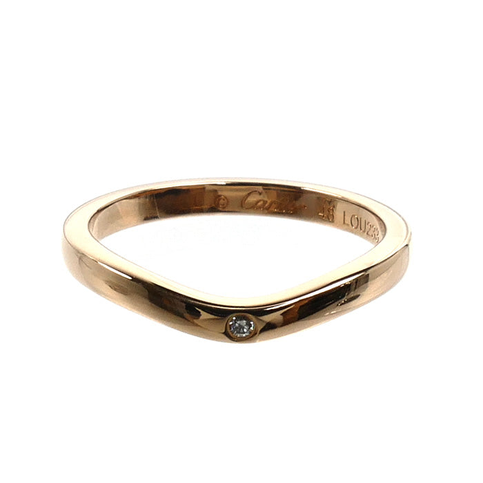 CARTIER カルティエ K18PG ピンクゴールド バレリーナ カーブ ウェディング リング・指輪 B4098648 ダイヤモンド 8号 48 2.3g レディース【中古】【美品】