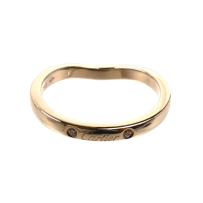 CARTIER カルティエ K18PG ピンクゴールド バレリーナ カーブ ウェディング リング・指輪 B4098648 ダイヤモンド 8号 48 2.3g レディース【中古】【美品】