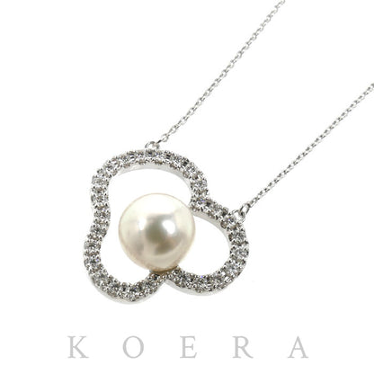 TASAKI タサキ K18WG ホワイトゴールド チャンツ ネックレス P-16676-18KWG アコヤパール約8.5mm ダイヤモンド0.34ct 5.7g 40～45cm レディース【中古】