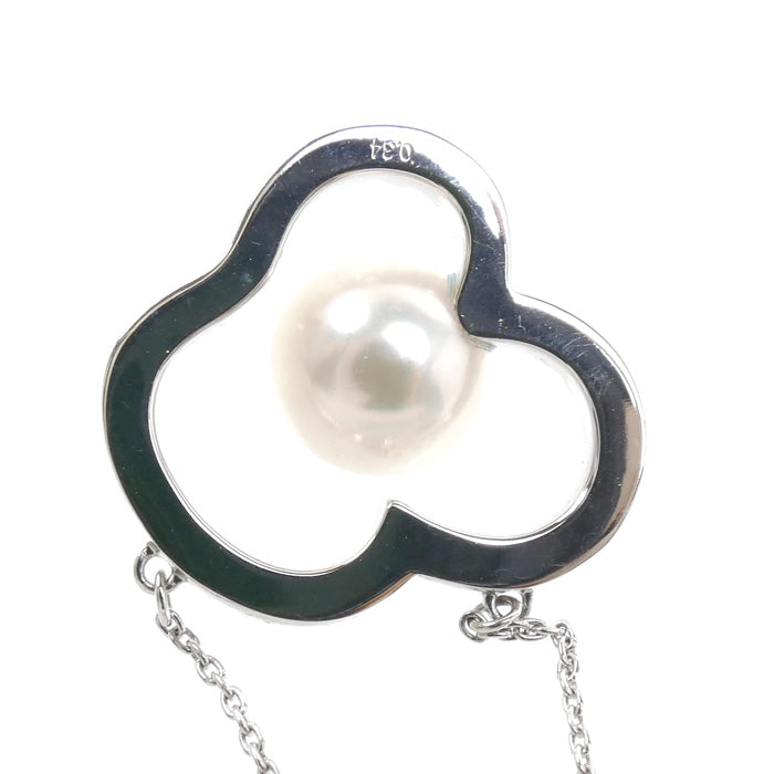 TASAKI タサキ K18WG ホワイトゴールド チャンツ ネックレス P-16676-18KWG アコヤパール約8.5mm ダイヤモンド0.34ct 5.7g 40～45cm レディース【中古】