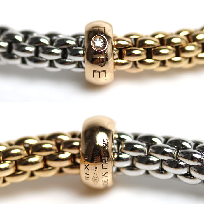 FOPE K18YG イエローゴールド K18WG ホワイトゴールド フォッペ SOLO Flex'it ブレスレット 01M06B2 16.3g Bicolour ユニセックス【中古】
