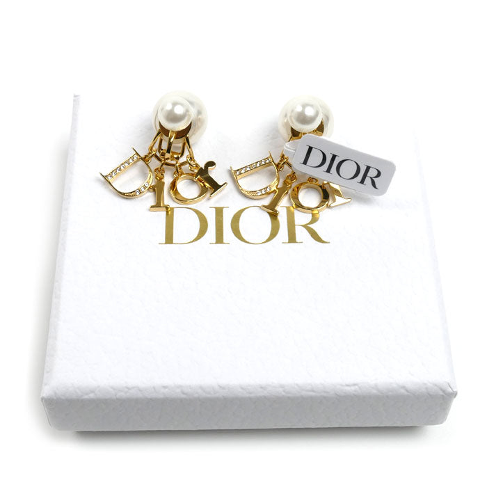 Dior ディオール GP ラインストーン フェイクパール トライバル ディオール クリップイヤリング イヤリング E4734WOMCY_D319 レディース【中古】【美品】