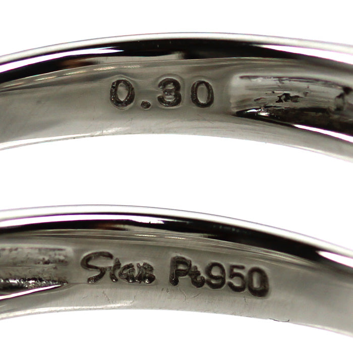 STAR JEWELRY スタージュエリー Pt950プラチナ リング・指輪 ダイヤモンド0.30ct 7号 3.5g レディース【中古】【美品】