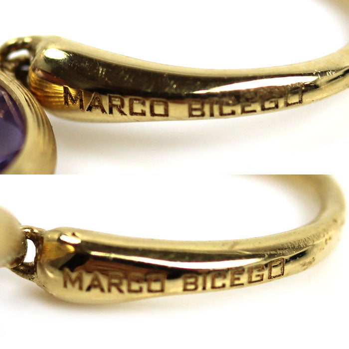 MARCO BICEGO K18YG イエローゴールド マルコ ビチェゴ ピアス アメジスト 4.5g レディース【中古】
