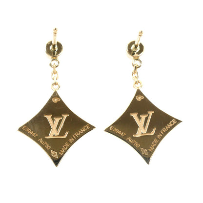 LOUIS VUITTON ルイ・ヴィトン K18YG イエローゴールド スターブロッサムBB ピアス Q96992 E39447 オニキス ダイヤモンド 4.3g レディース【中古】【美品】