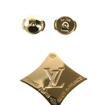 LOUIS VUITTON ルイ・ヴィトン K18YG イエローゴールド スターブロッサムBB ピアス Q96992 E39447 オニキス ダイヤモンド 4.3g レディース【中古】【美品】