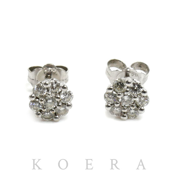 Ponte Vecchio ポンテヴェキオ K18WG ホワイトゴールド ピアス ダイヤモンド0.52ct 1.5g レディース【中古】