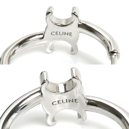 CELINE セリーヌ 真鍮 トリオンフ アシンメトリック フープ ピアス 460RD6BRA.36SI レディース【中古】【美品】