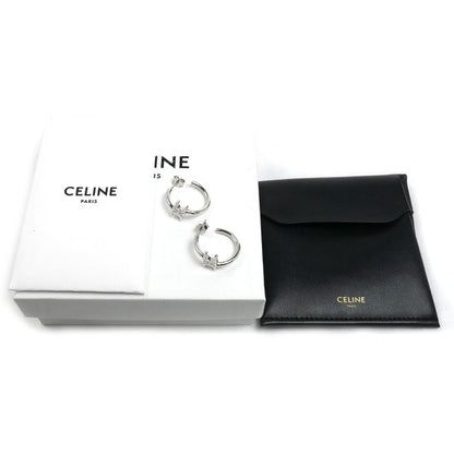 CELINE セリーヌ 真鍮 トリオンフ アシンメトリック フープ ピアス 460RD6BRA.36SI レディース【中古】【美品】
