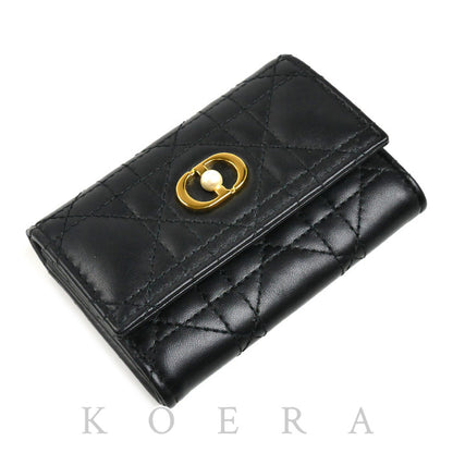 Dior ディオール ジョリーグリシーヌ 二つ折り財布 ブラック S3102UNJB_M900 レディース【中古】【美品】