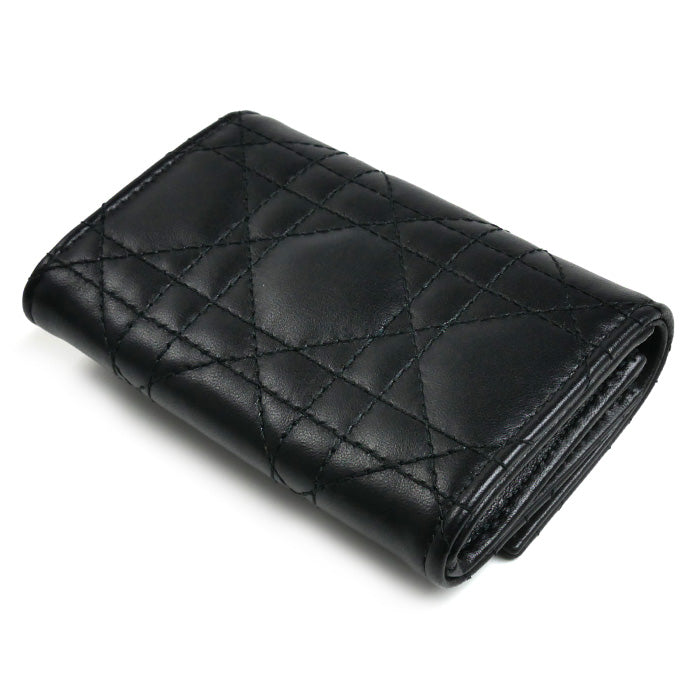 Dior ディオール ジョリーグリシーヌ 二つ折り財布 ブラック S3102UNJB_M900 レディース【中古】【美品】