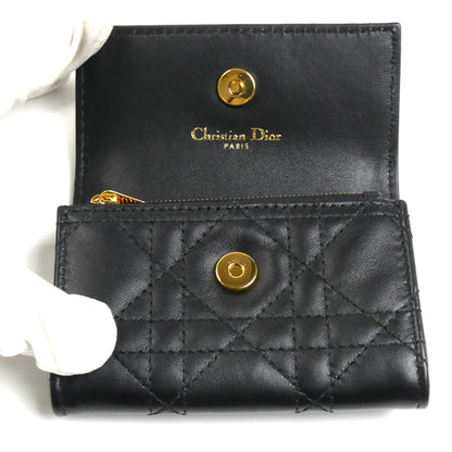 Dior ディオール ジョリーグリシーヌ 二つ折り財布 ブラック S3102UNJB_M900 レディース【中古】【美品】