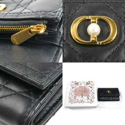 Dior ディオール ジョリーグリシーヌ 二つ折り財布 ブラック S3102UNJB_M900 レディース【中古】【美品】