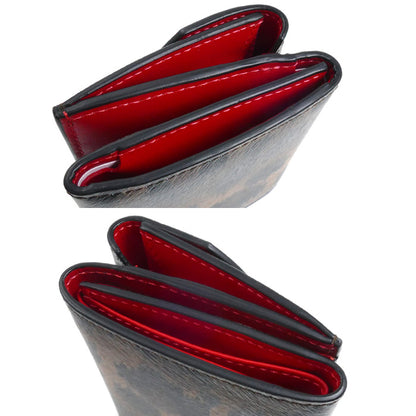 Christian Louboutin クリスチャンルブタン ルビ54 三つ折り財布 ブラウン×レッド 3235272 コンパクト レディース【中古】【美品】
