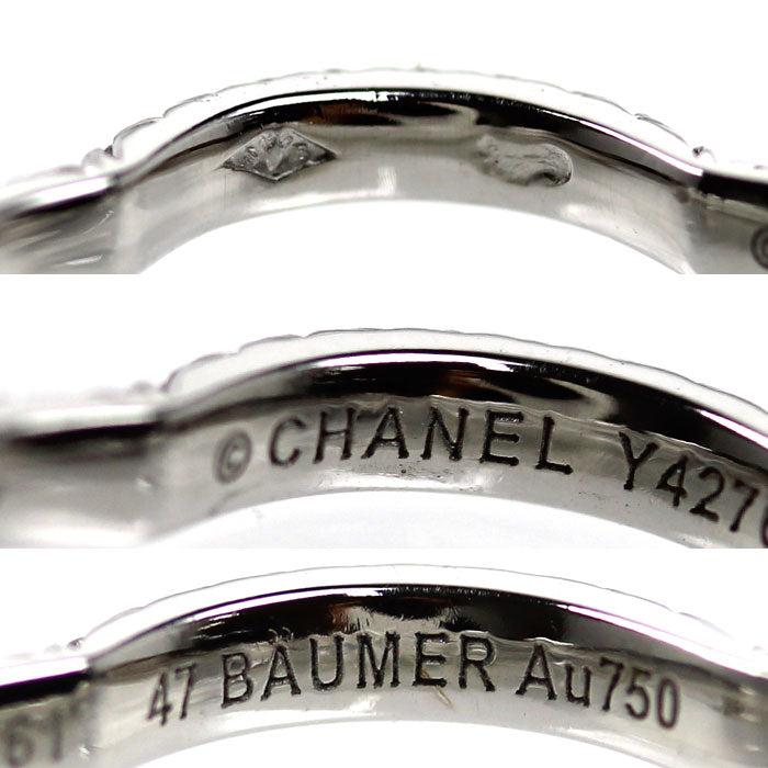 CHANEL シャネル K18WG ホワイトゴールド カメリア フルエタニティ リング・指輪 J3211 ダイヤモンド 7号 47 1.9g レディース【中古】【美品】