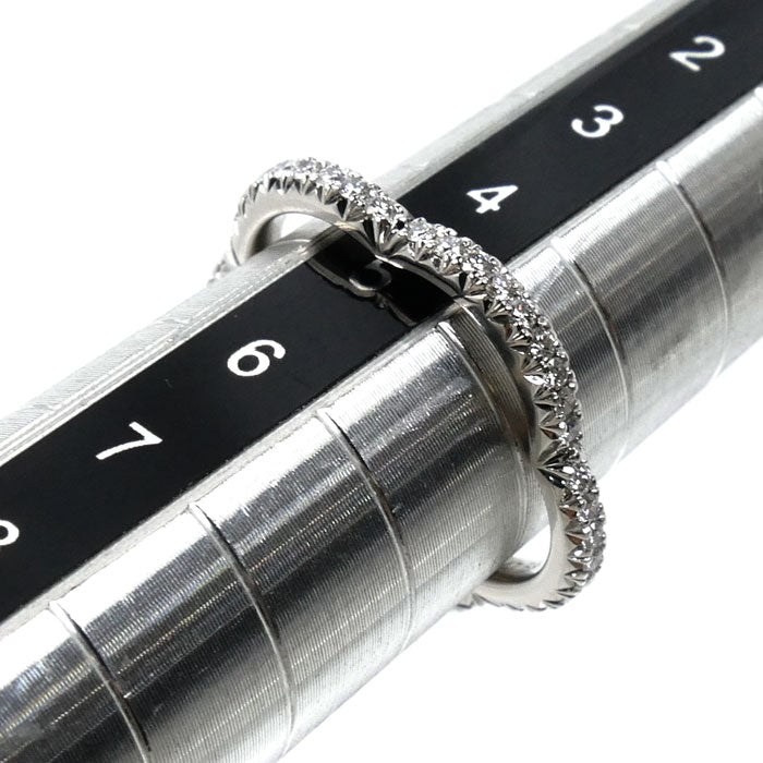 CHANEL シャネル K18WG ホワイトゴールド カメリア フルエタニティ リング・指輪 J3211 ダイヤモンド 7号 47 1.9g レディース【中古】【美品】