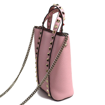 VALENTINO ヴァレンティノ ロックスタッズ ハンドバッグ ピンク 2W0P0X90VSH レディース【中古】