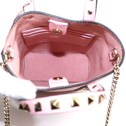 VALENTINO ヴァレンティノ ロックスタッズ ハンドバッグ ピンク 2W0P0X90VSH レディース【中古】