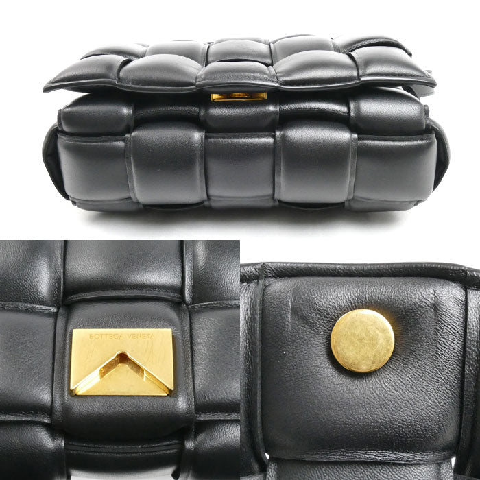 BOTTEGAVENETA ボッテガヴェネタ パデット カセット ショルダーバッグ ブラック 591970 レディース【中古】【美品】