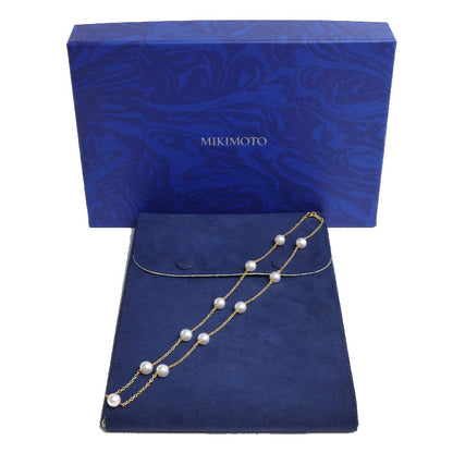 MIKIMOTO ミキモト K18YG イエローゴールド ステーション ネックレス アコヤパール約6.0mm 5.4g 39cm レディース【中古】